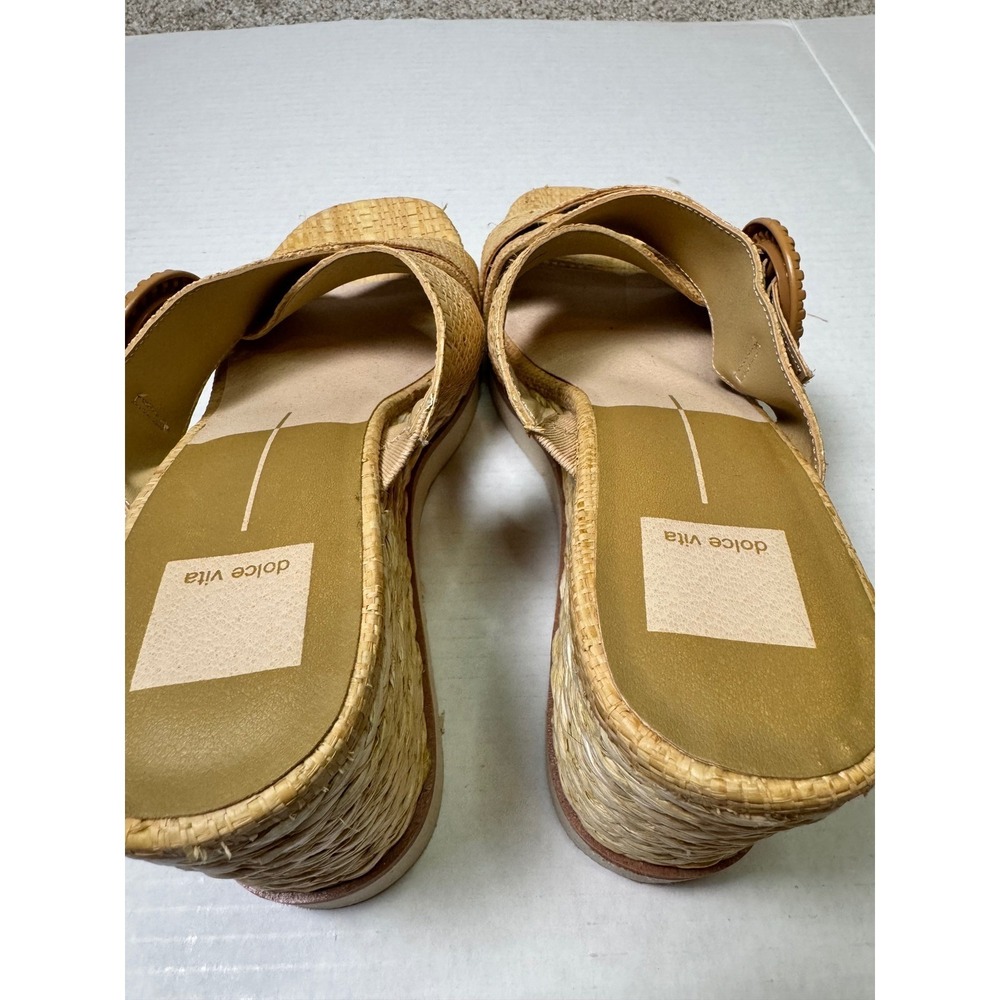 Dolce Vita Lisbet Wedge Sandel Light Natural Raffia 9.5 Coastal boho - Picture 6 of 8